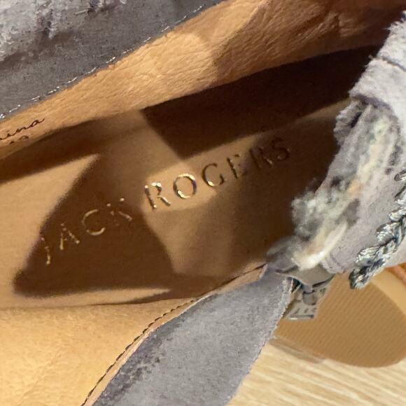 Jack Rogers Suede Gemma Stitched Ankle Bootie Charcoal Gray Size 6.5M NWOB - Picture 8 of 9